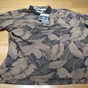 Aiopeson Men XL Black & Brown Polo NEW